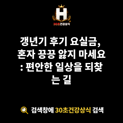 갱년기 후기 요실금