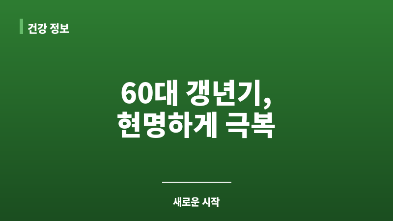 갱년기 나이 60대 보조 이미지 갱년기 나이 60대 보조 이미지