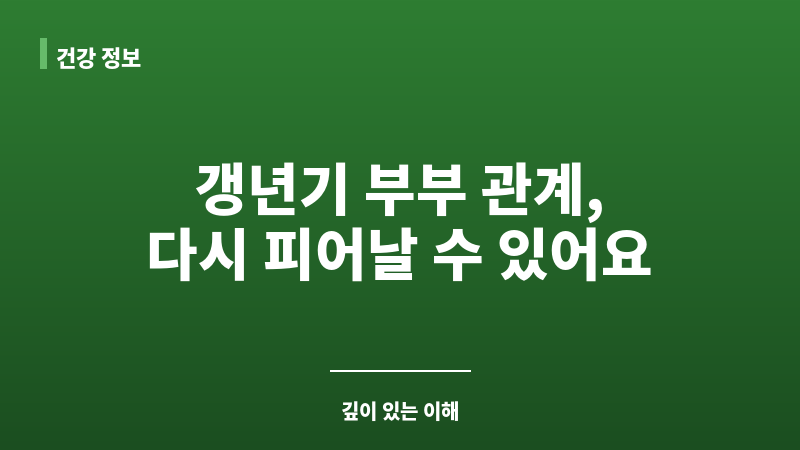 갱년기 부부관계 감소 보조 이미지 갱년기 부부관계 감소 보조 이미지