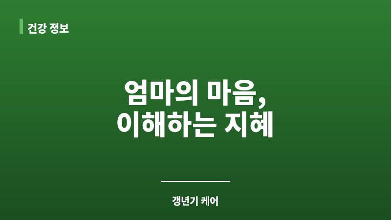 엄마 갱년기 더쿠 보조 이미지 엄마 갱년기 더쿠 보조 이미지