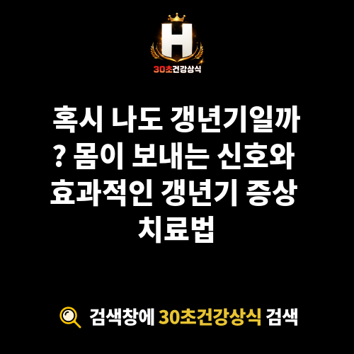 갱년기 증상 치료