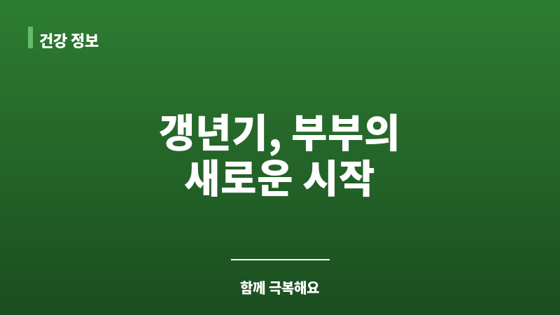 갱년기 부부 갈등 보조 이미지