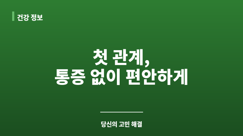 첫관계 통증 보조 이미지 첫관계 통증 보조 이미지