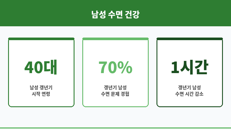 남성 갱년기 수면장애 보조 이미지