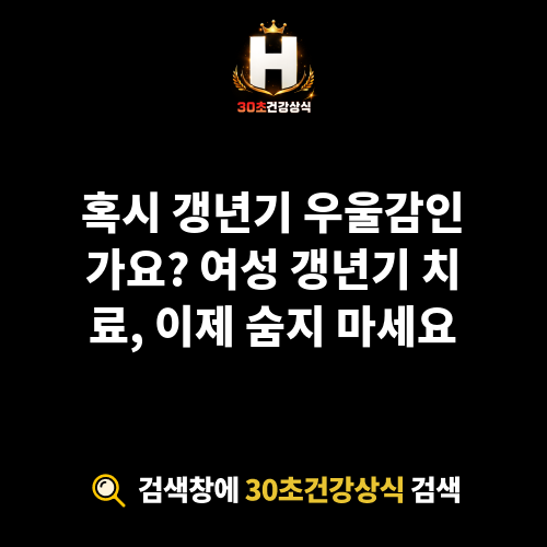여성 갱년기 치료