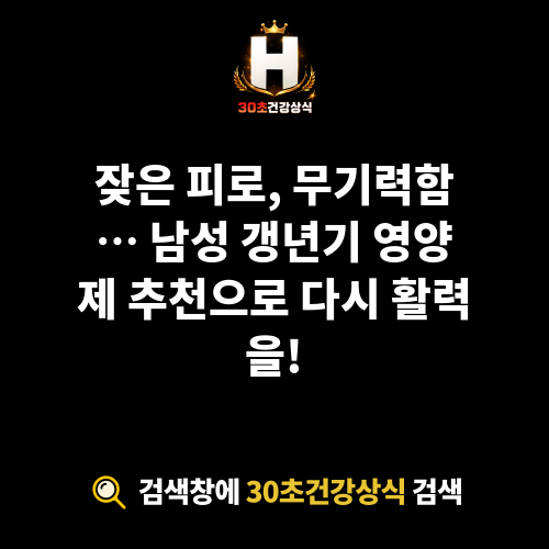 남성 갱년기 영양제 추천