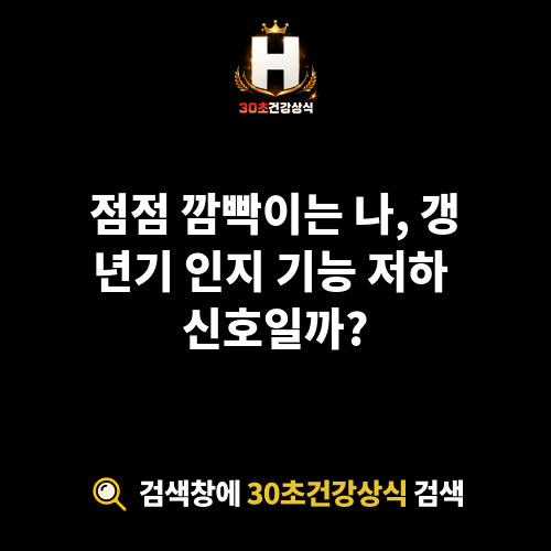 갱년기 인지 기능 저하